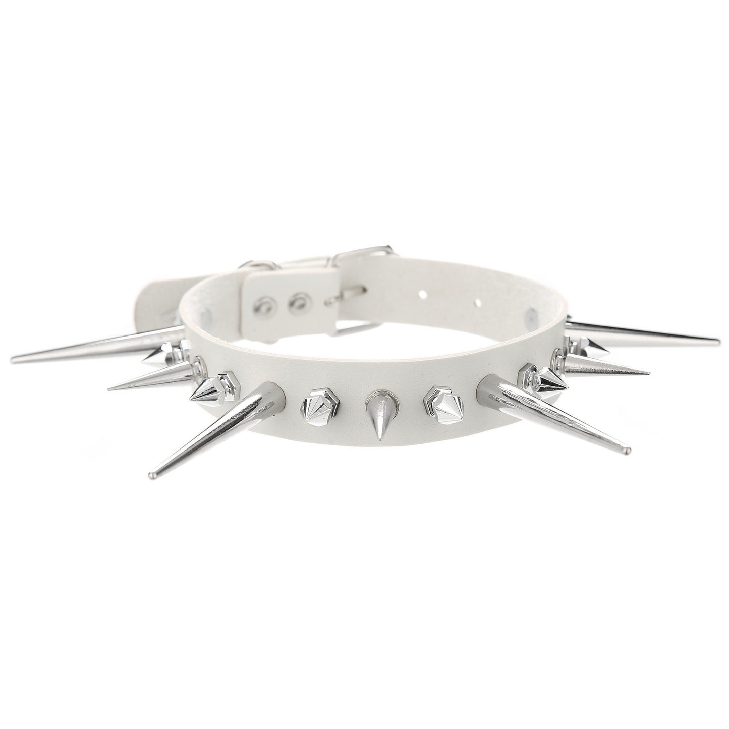 Punk Gothic Long Short Rivet Spike Collar