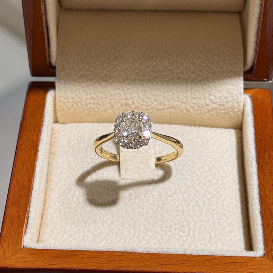Cube Simulation Moissanite Surrounded With Eight Hearts Arrows Open-end Rings