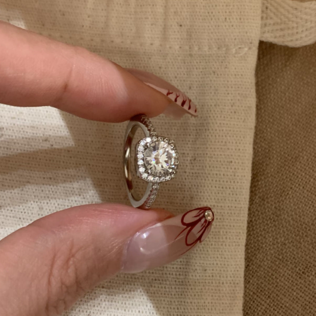 Sugar Cube Karat Proposal Rhinestone Zircon Valentine's Day For Ring