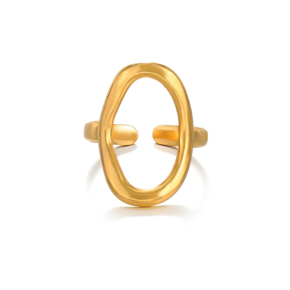 Steel Female Hollow Geometry Irregular Oval Ring