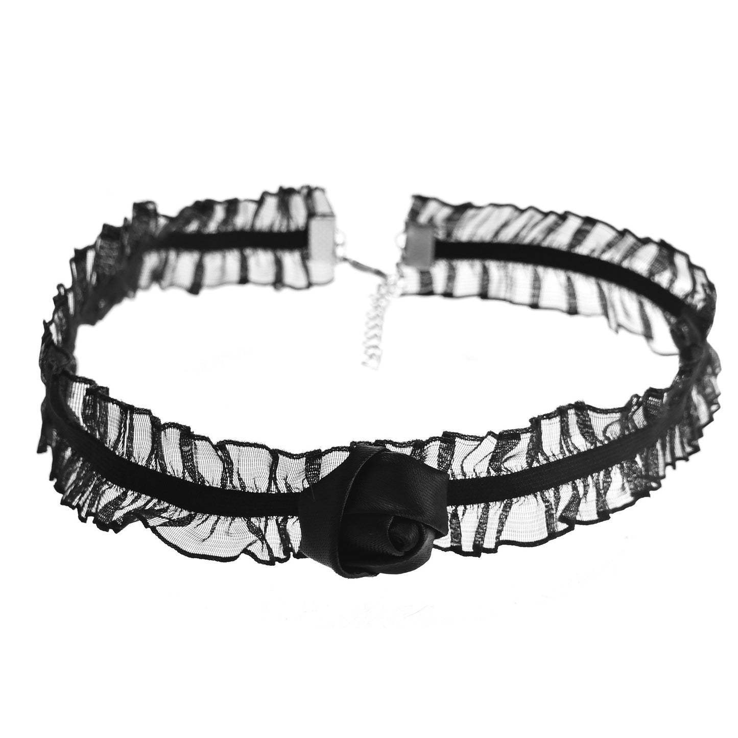 Halloween Spider Lace Fabric Rose Flower Dance Party Dark Collar