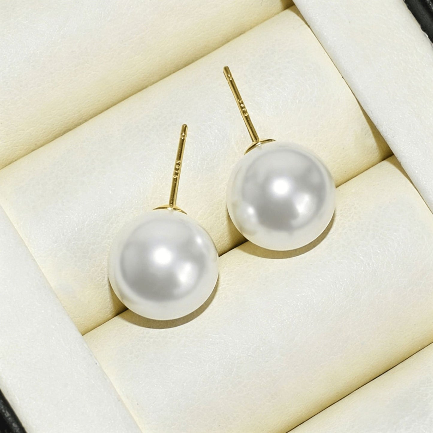 Simple Pearl Plain Ear Basic Style High Sense Stud Earrings