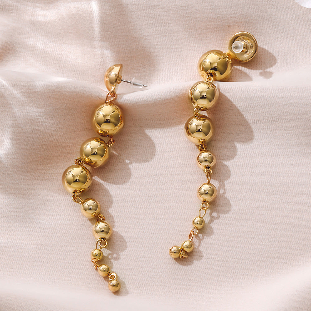 Fashion Personality Gold Long Temperament Wild Earrings