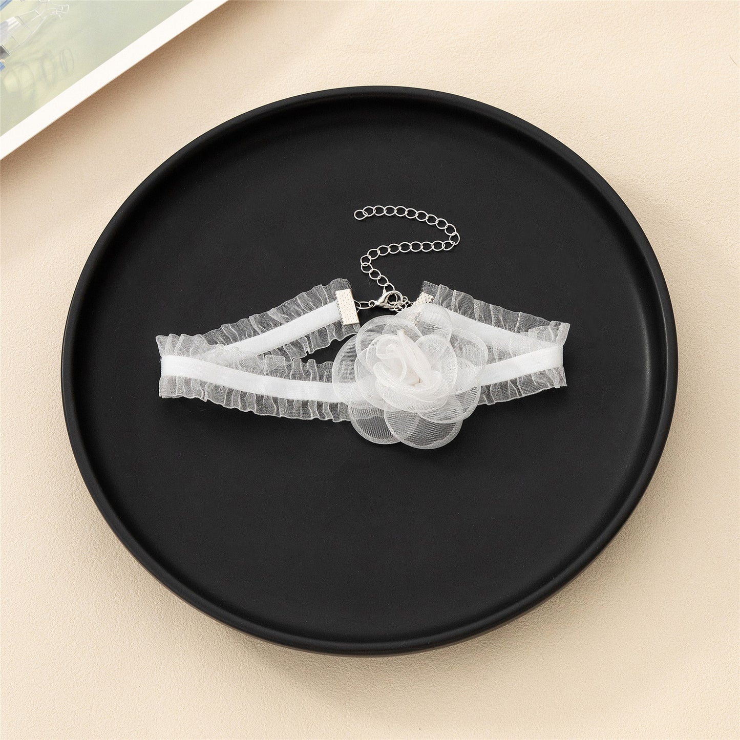 Women's Temperament Mesh Flower Bow Tie Fashion Necklaces