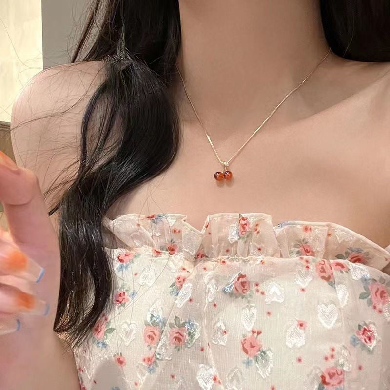 Women's Cherry For Summer Light Luxury Clavicle Necklaces