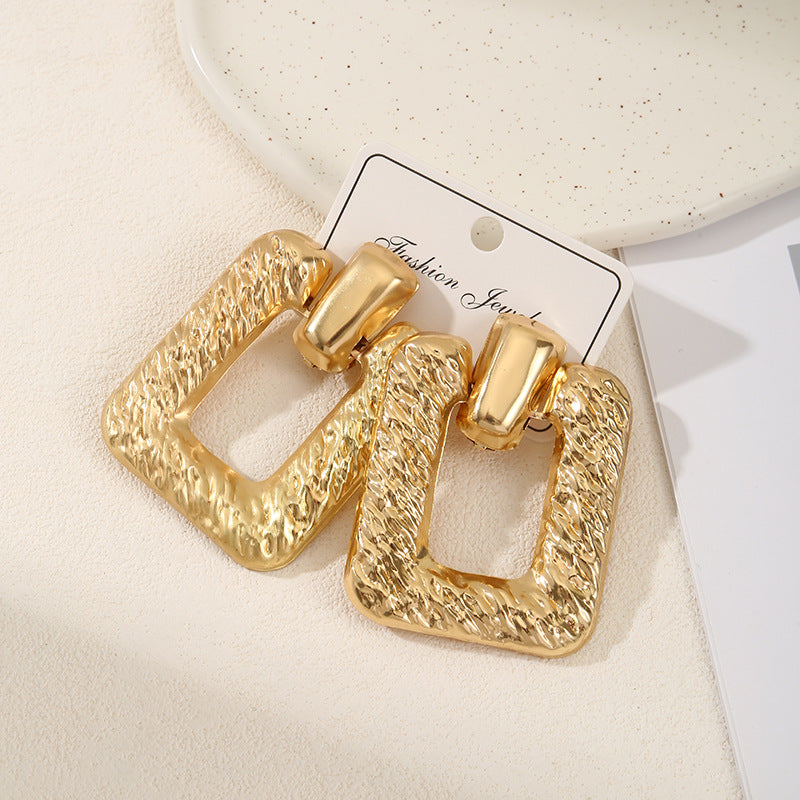 Simplicity Exaggeration Irregular Metal Trendy Korean Style Stud Earrings