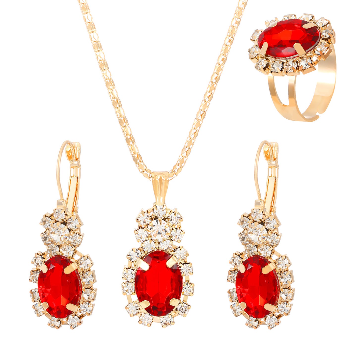 Water Drop Personality Fashion Color Rhinestone Rings