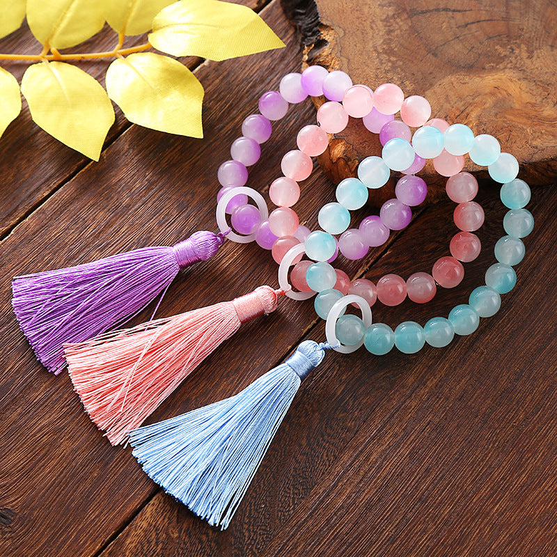 Tassel Gradient Color Beaded Female Girlfriends Bead Playing Chinese Style Bracelets