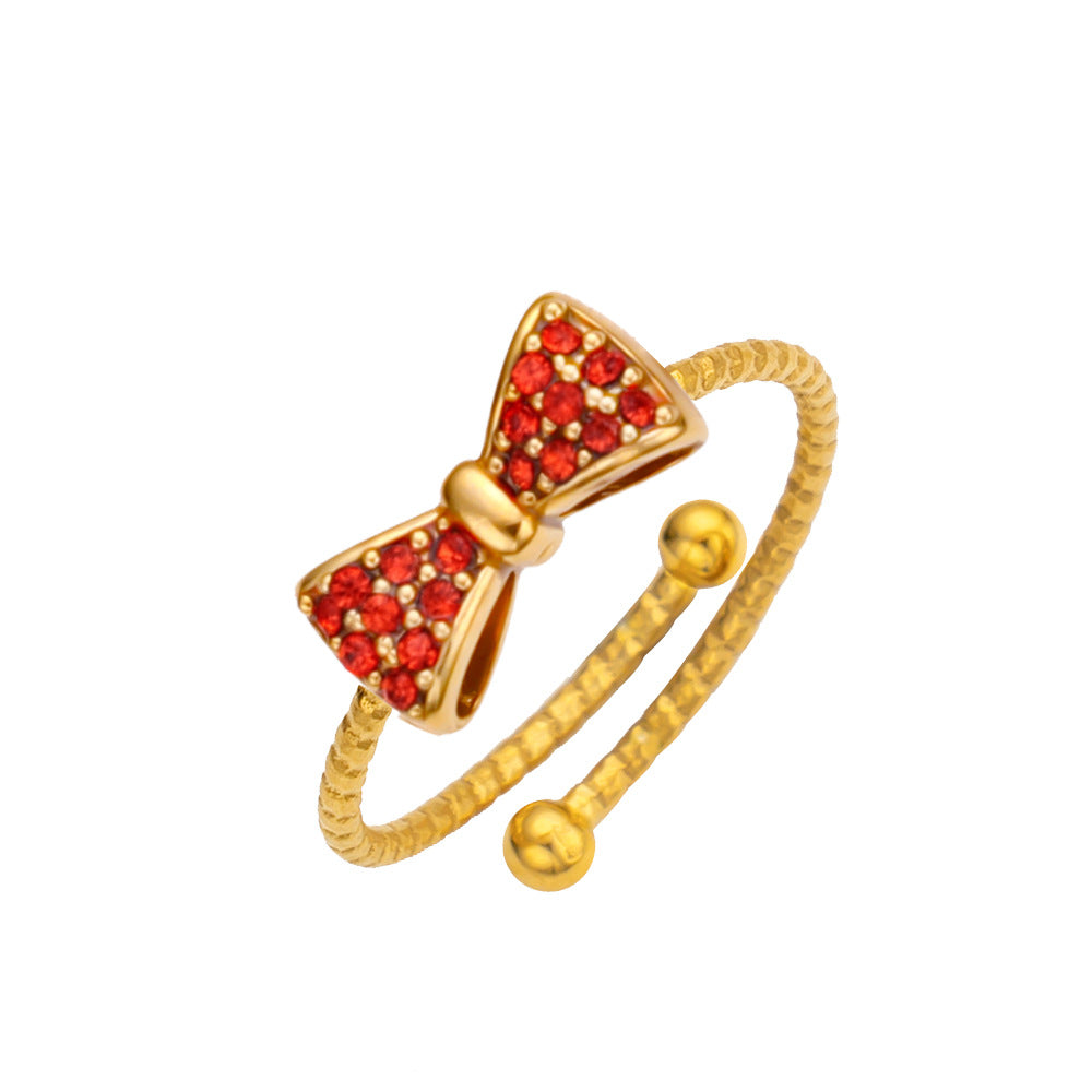 Women's Stainless Steel Zircon Niche High Sense December Birthday Stone Ring