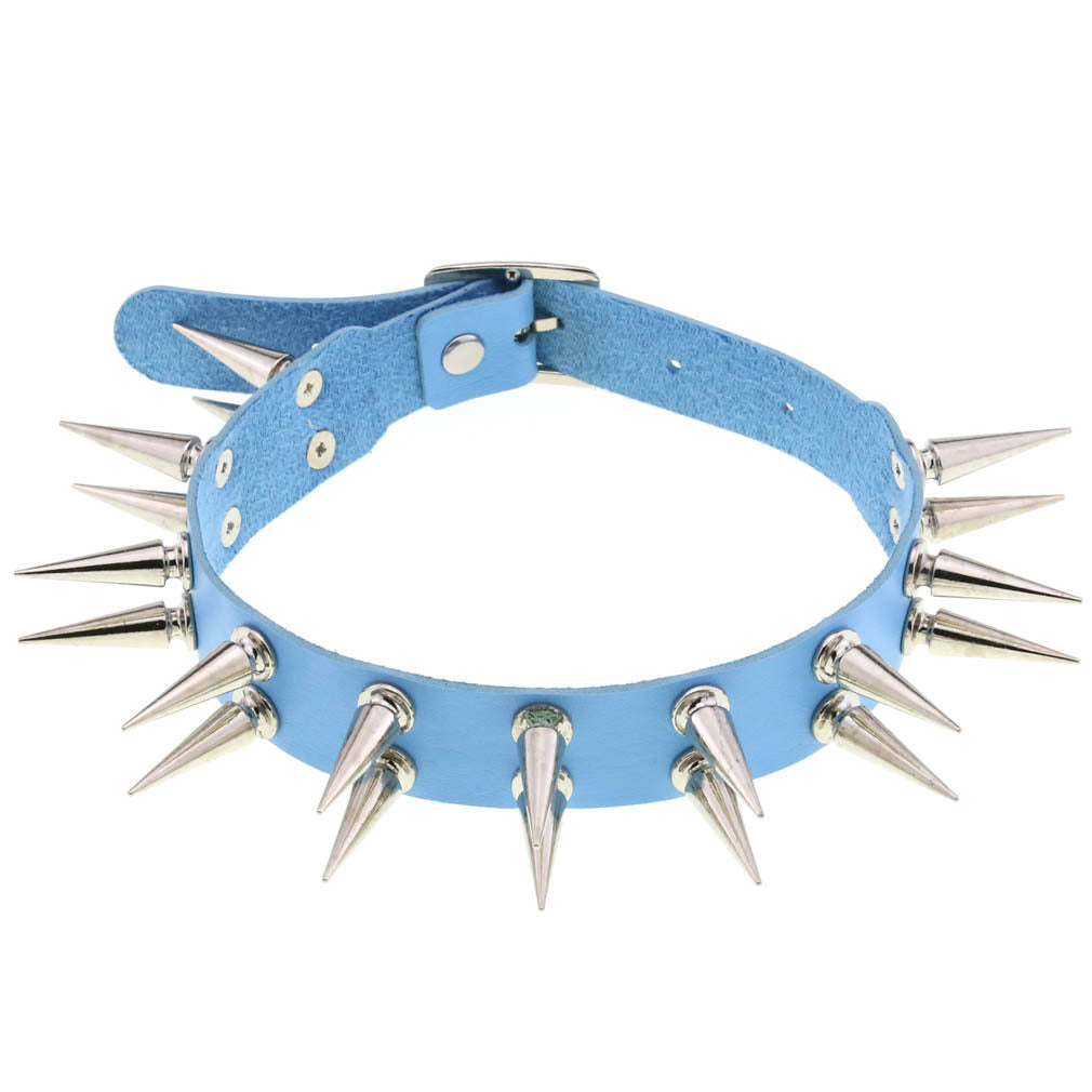 Creative Double Row Rivet Pointed Nail Collar