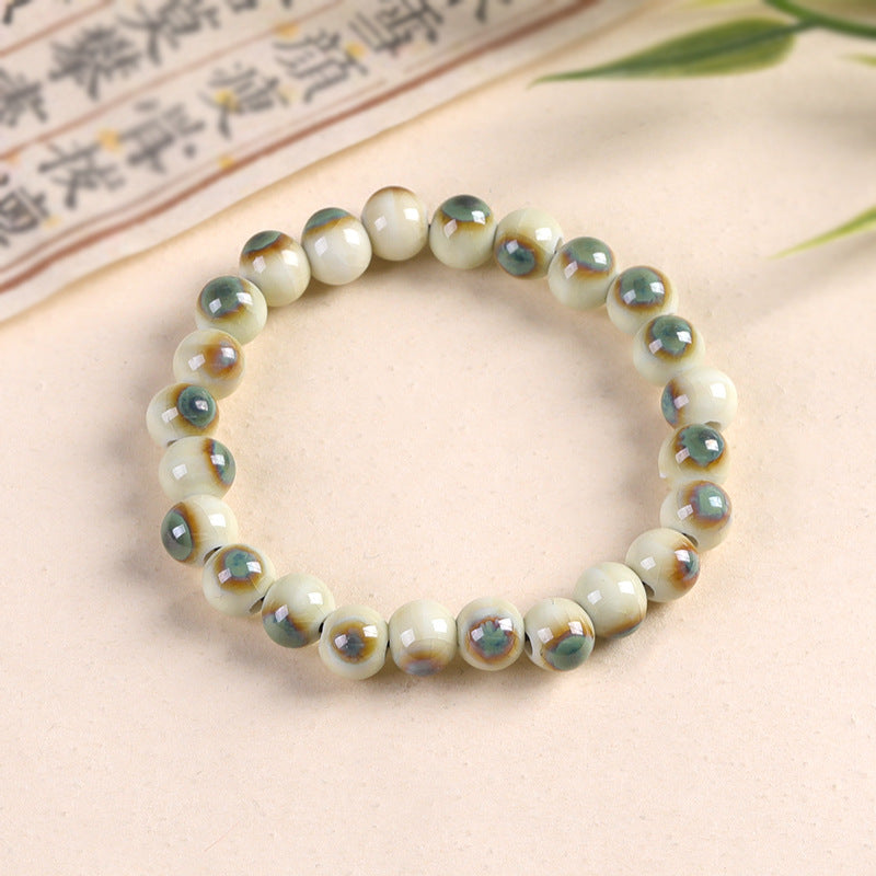 Women's Ceramic Beaded Fresh Color Single String Bracelets