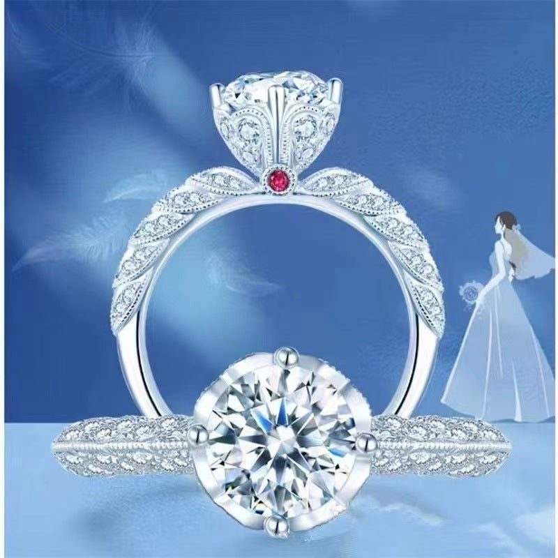 Broadcast Fashion Luxury Female Eight Hearts Arrows Ring