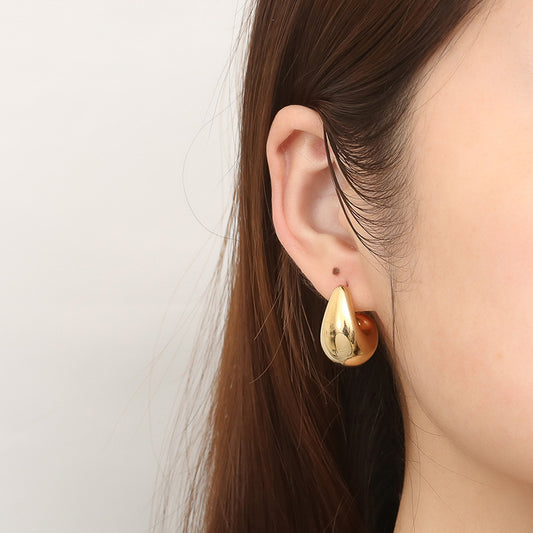 Women's French Vintage Style Semicircle Stainless Steel Earrings