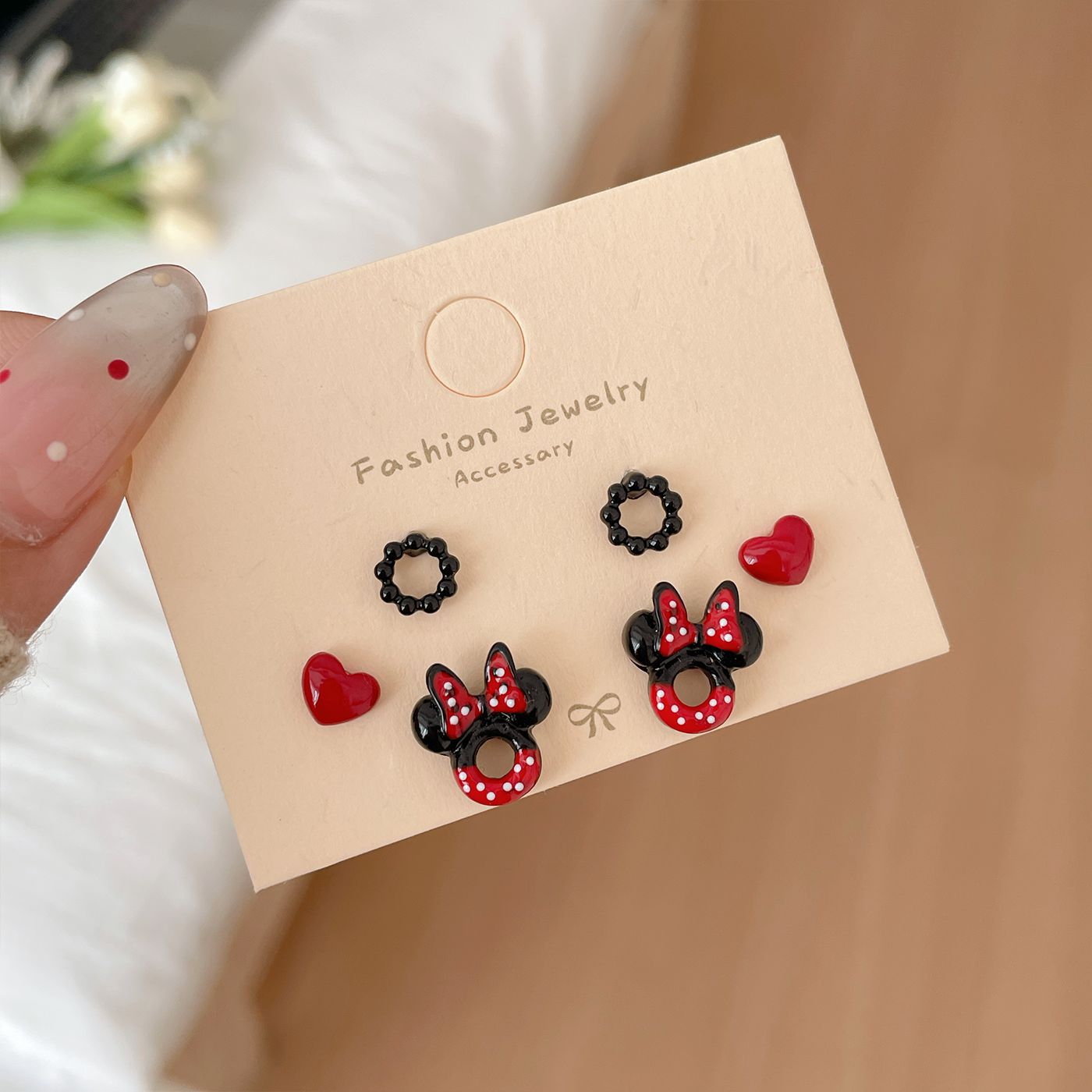 Cute Little Mouse Animal Female Sier Needle Earrings