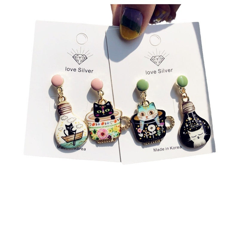 Slave Series Happy Life With Cats Earrings