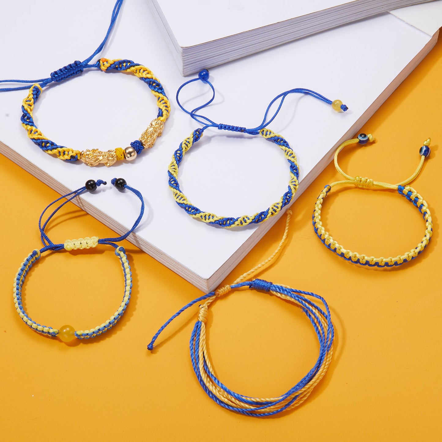 Fashion Ukraine Creative Beads Yellow Blue Bracelets