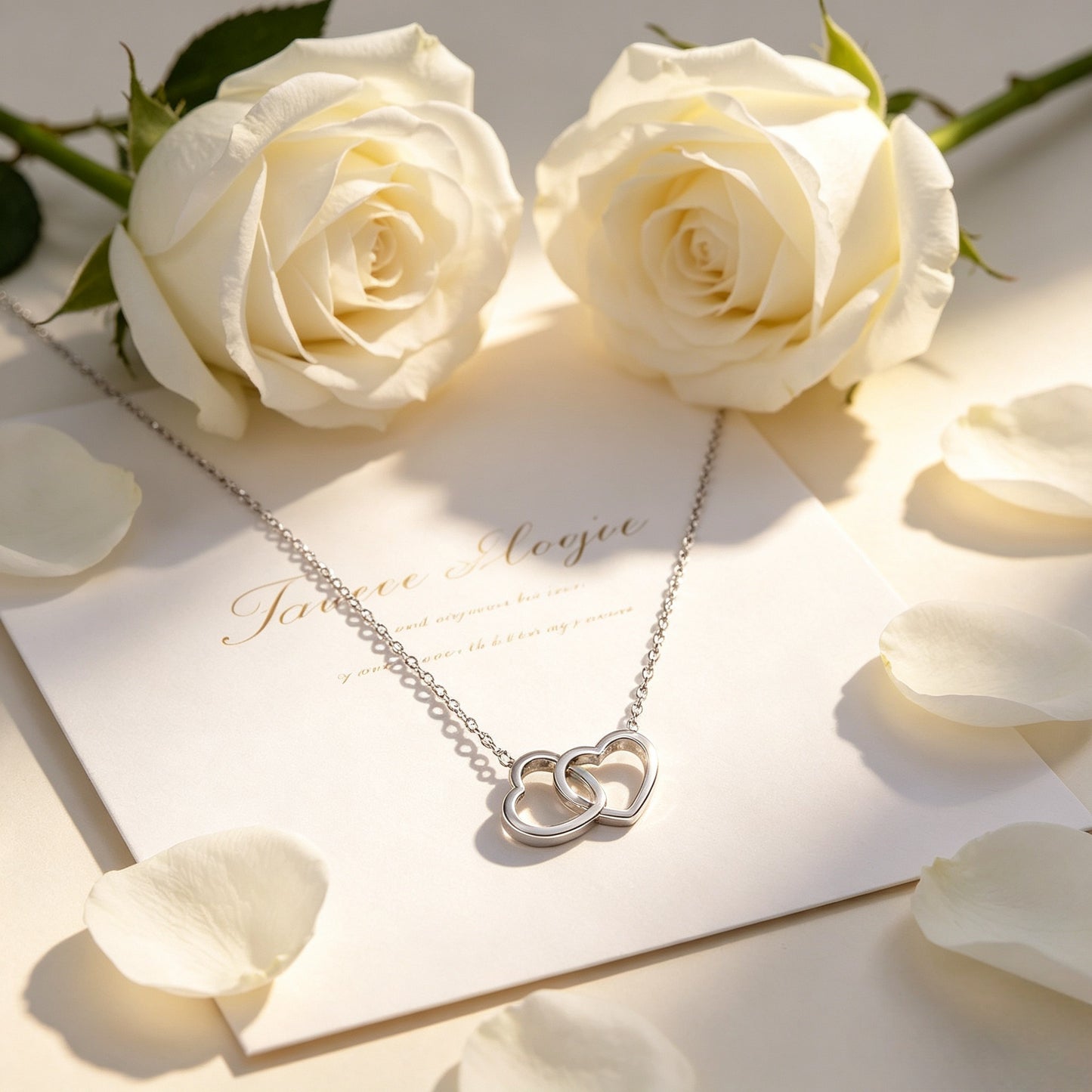 Romantic Fashion Titanium Steel Double Buckle Design Niche Jewelry Set