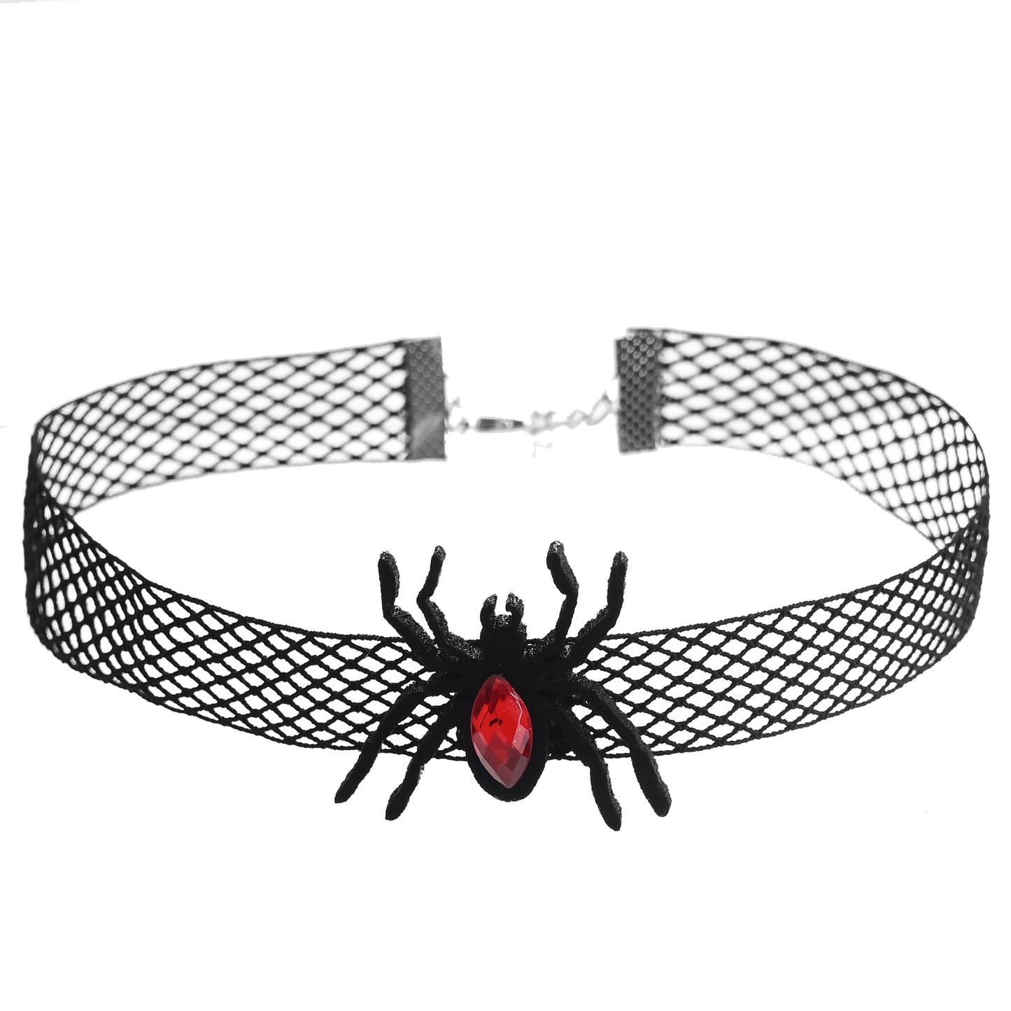 Halloween Spider Lace Fabric Rose Flower Dance Party Dark Collar