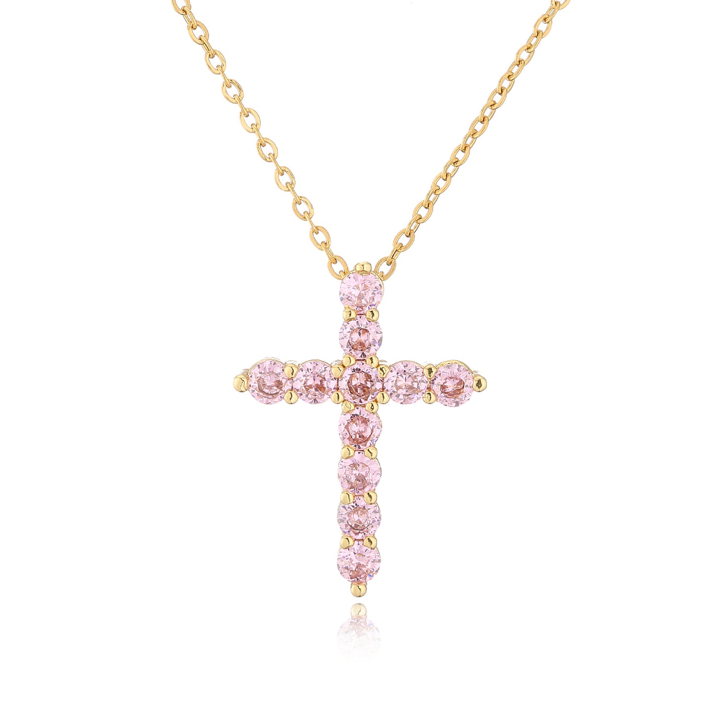 Ornament Micro Inlaid Zircon Cross Religious Necklaces