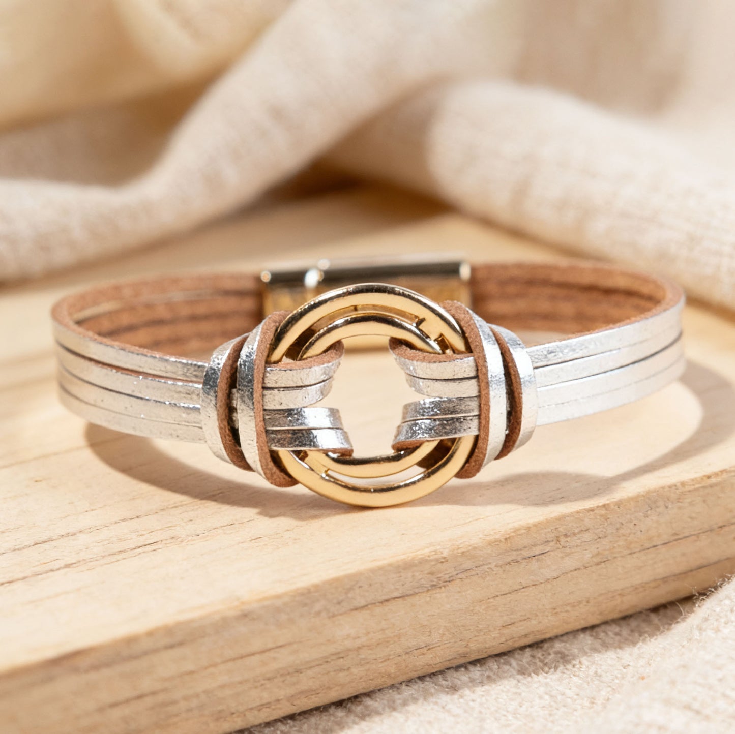 Twin Sense Leather Female Style Niche Design Bracelet