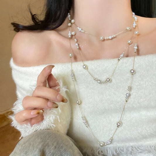 Pearl Elegant Retro Niche Everyday Joker Sweater Necklaces