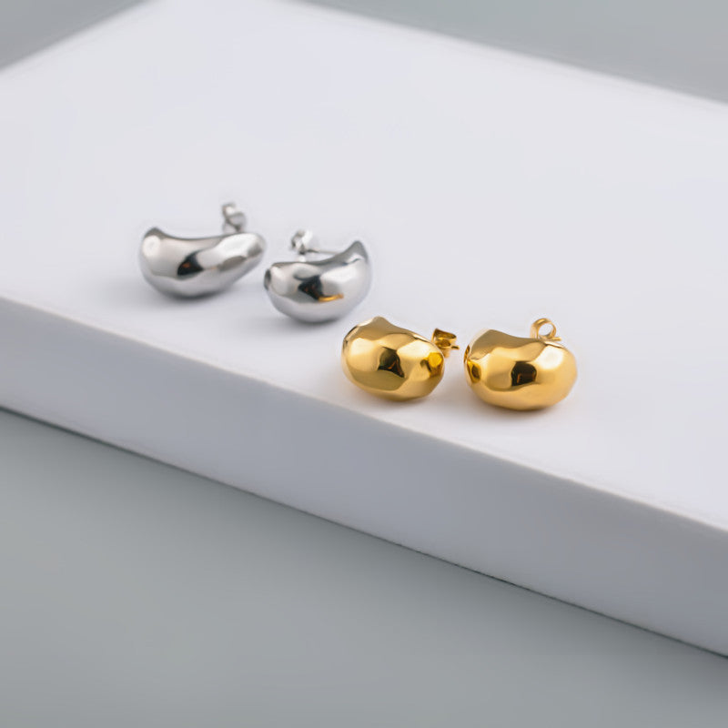 Titanium Steel Water Drop Ear Stylish Glossy High-grade Vacuum Vapor Rings