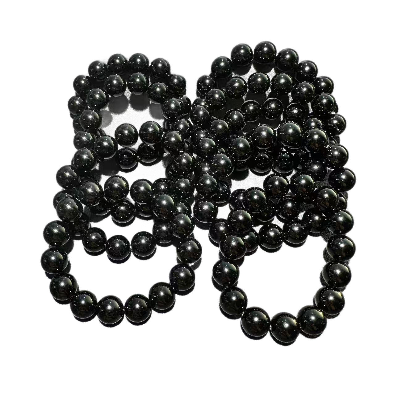 Natural Black Pearl Round Beads Unisex Ethnic Bracelet