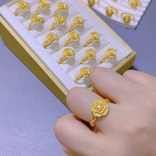 Gold Audrey Rose Female Vietnam Sand Fashion Rings