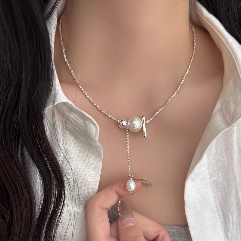 Beaded Tassel French Fashion Imitation Broken Sier Necklaces