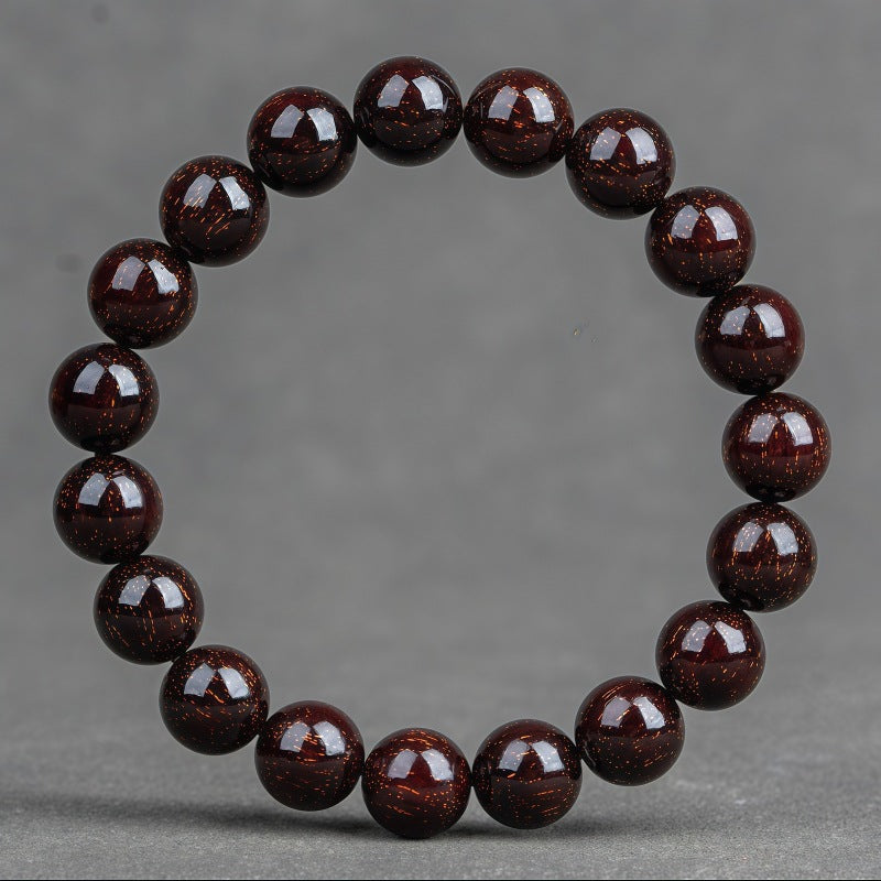 Women's & Men's Lobular Rosewood Old Materials Golden Spots Beads Bracelet