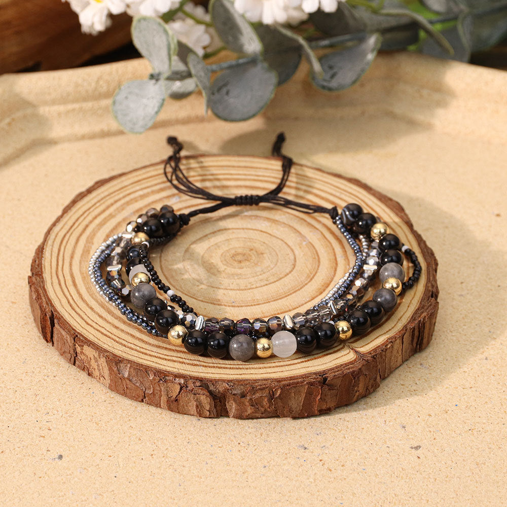 Women's Design Hand-woven Adjustable Bead Carrying Strap Bracelet