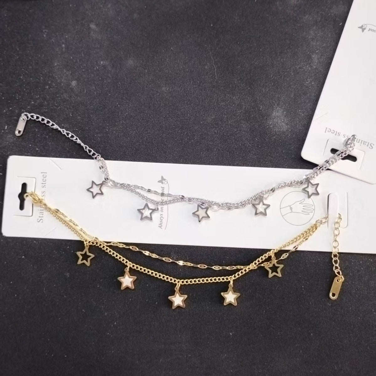 Women's Five-pointed Star Tassel Simple Graceful Stainless Anklets