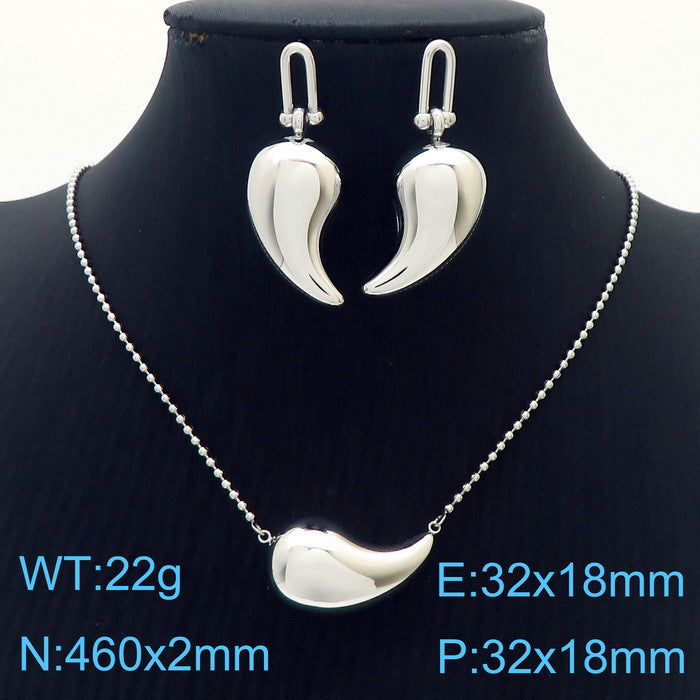 Design Chubby Water Drop Fashion Stainless Earrings