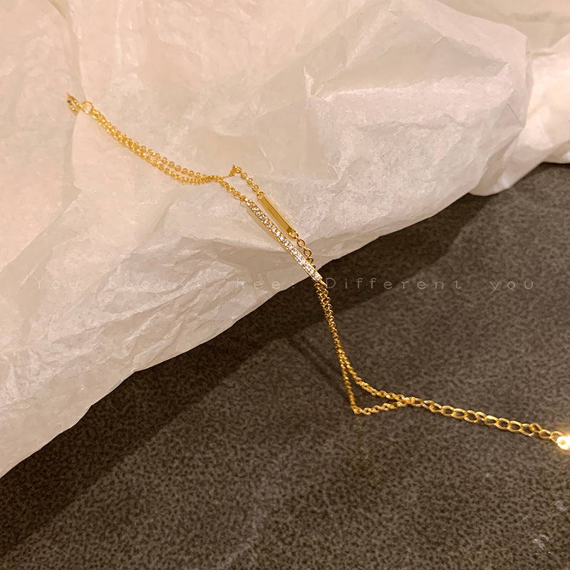 Plated Double Layer Twin Refined Zircon Bracelets
