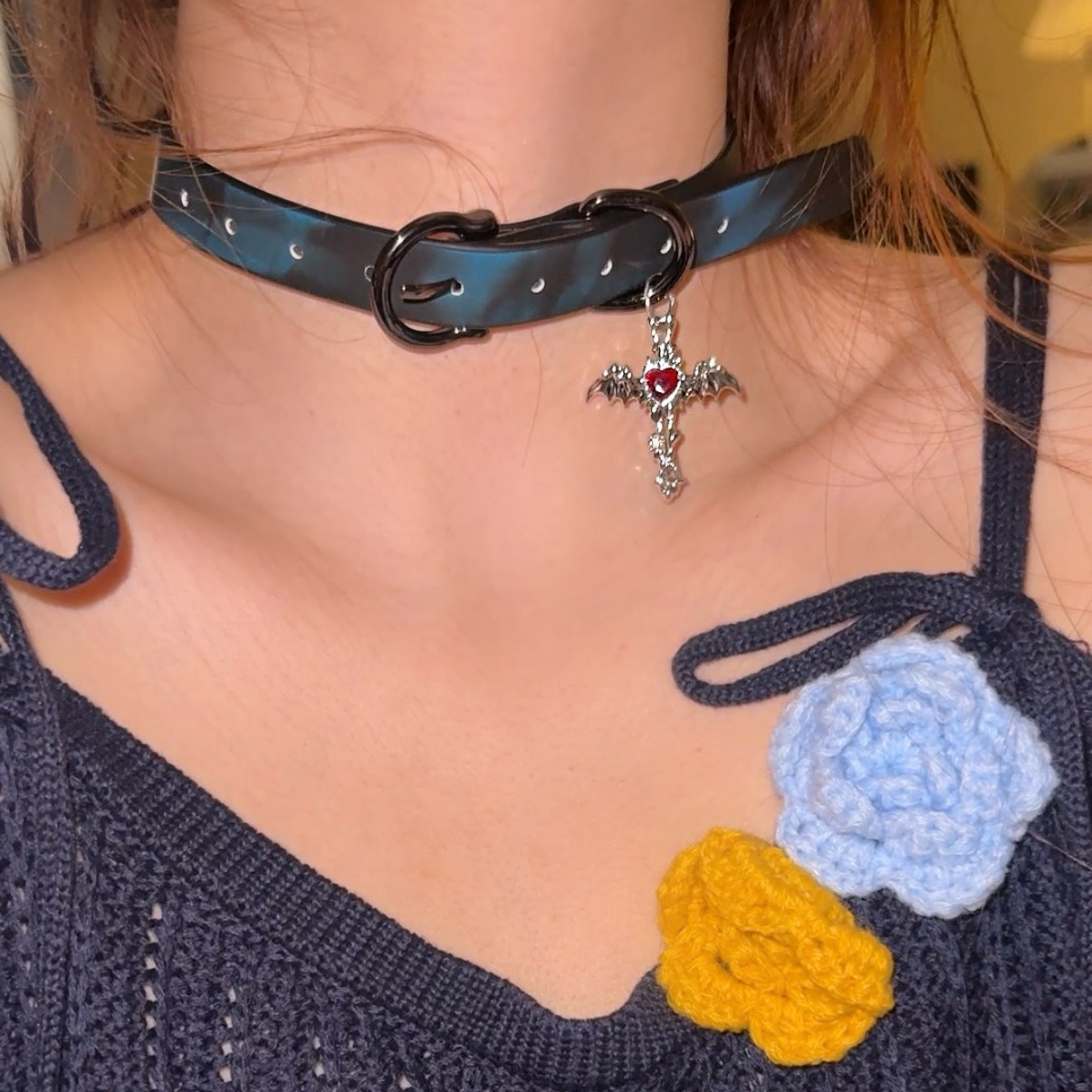 Women's Warm Color Changing Leather Hot Senior Clavicle Collar