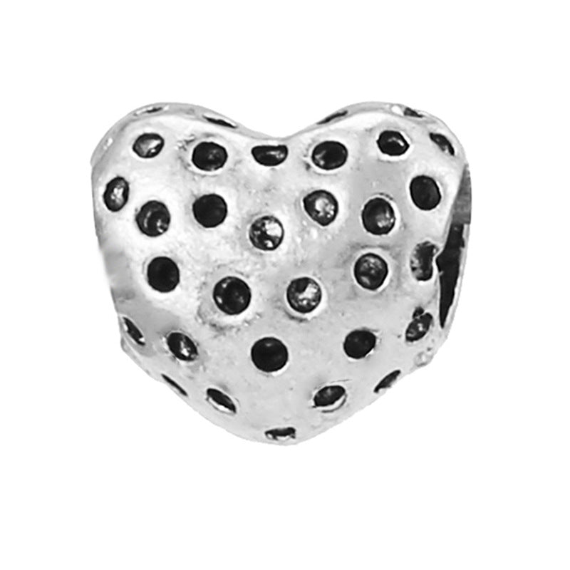 Alloy Large Hole Beads Hollowed Heart Shape Jewelry Accessories
