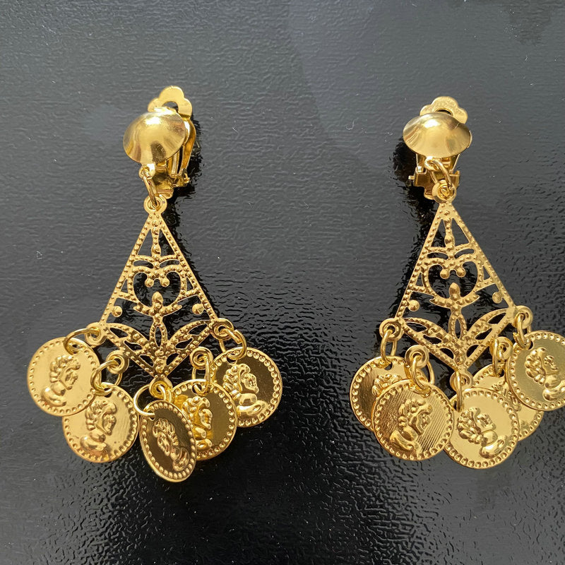 Indian Dance Stage Performance Belly Hair Clip Earrings