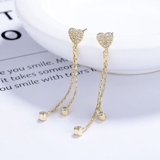 Sterling Sier Tassel Female Personality Fashion Earrings