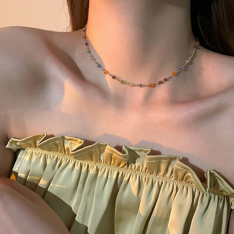 Women's Design Colorful Crystal For Simple Personality Necklaces