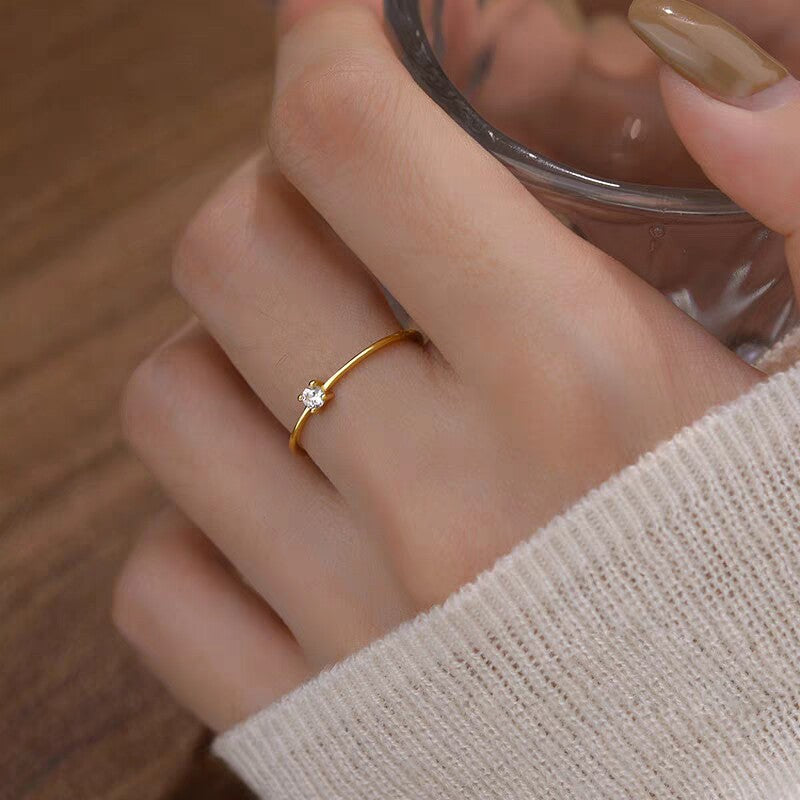 Women's Entry Lux Single Rhinestone Niche Personality Ring
