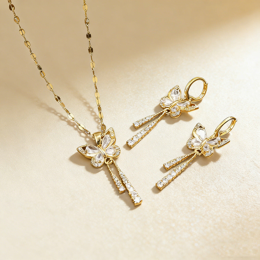 Cute Bow Tassel Female Style Exquisite Necklace