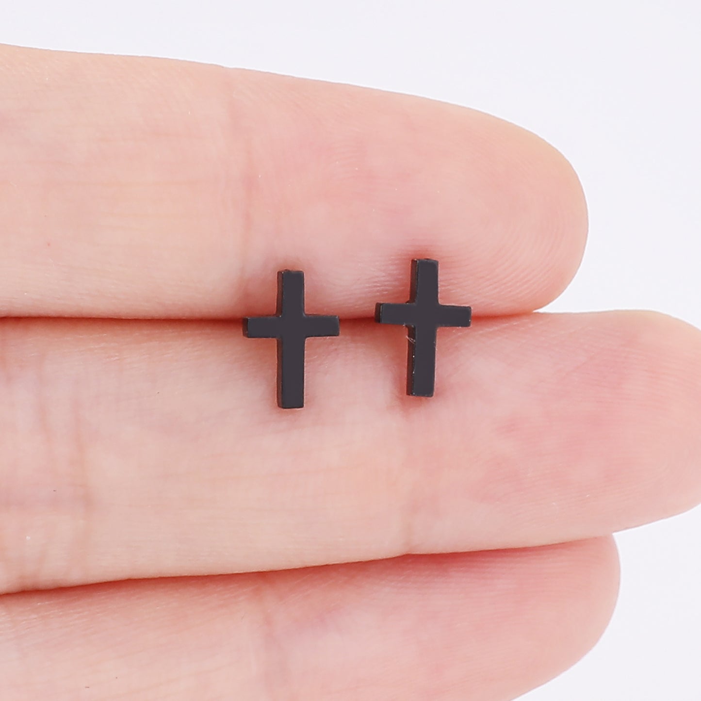 Durable Cross Stainless Steel Grid Fashion Stud Earrings