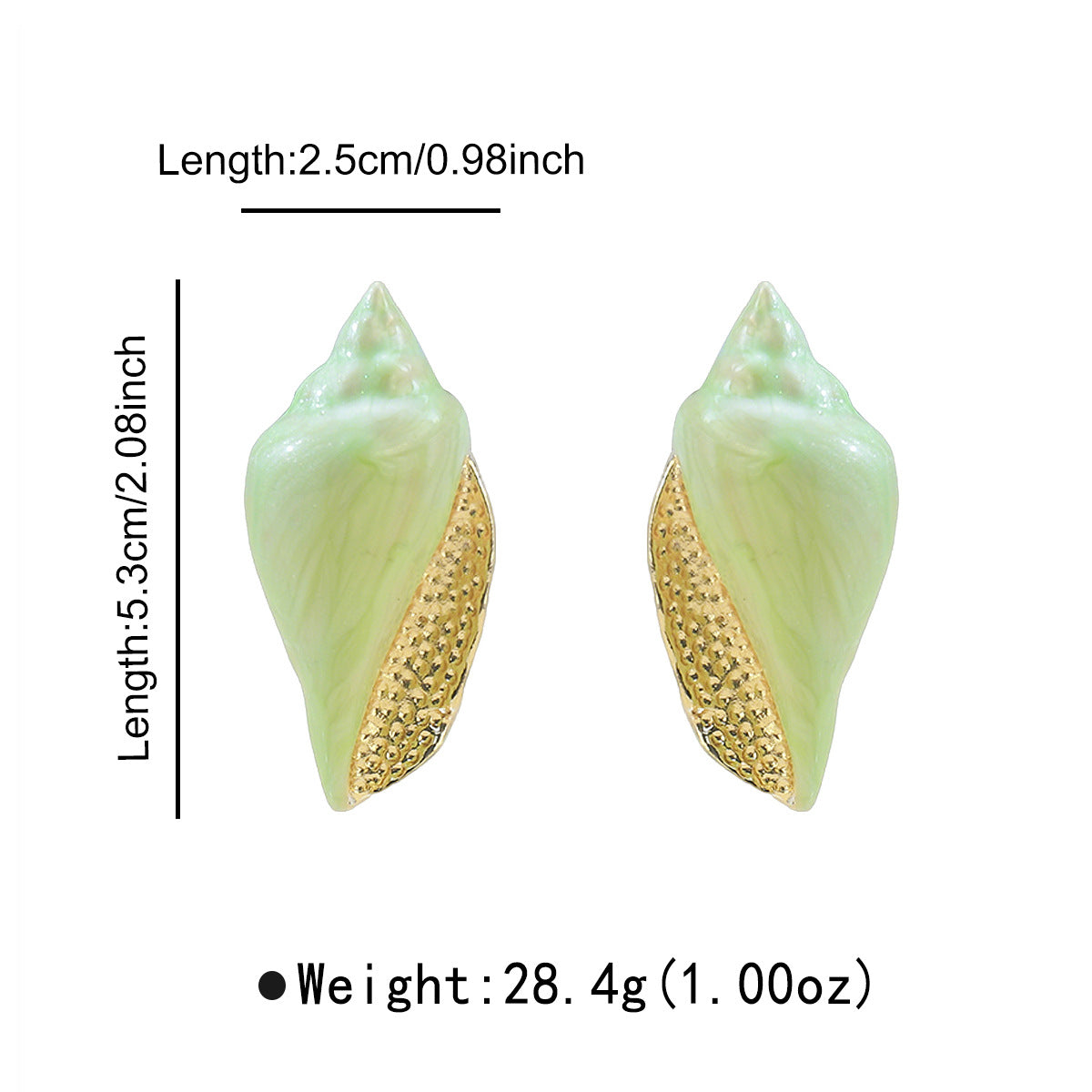 Women's Fashion Conch Enamel Unique Design Alloy Earrings