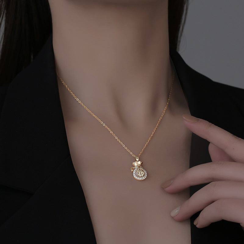 Women's Purse Personalized Design Sense Niche Trendy Light Luxury Clavicle Chain Necklace