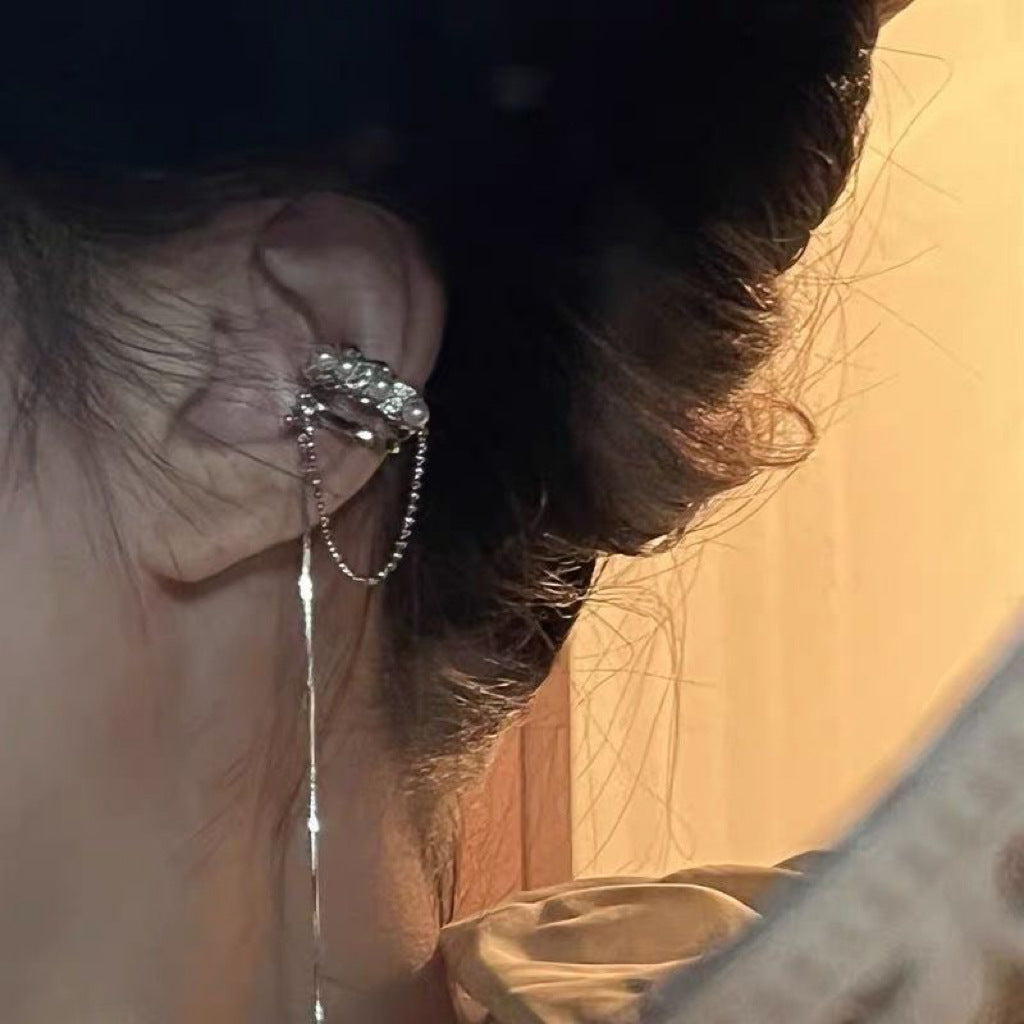 Clip Female Star Awn Niche Design Earrings