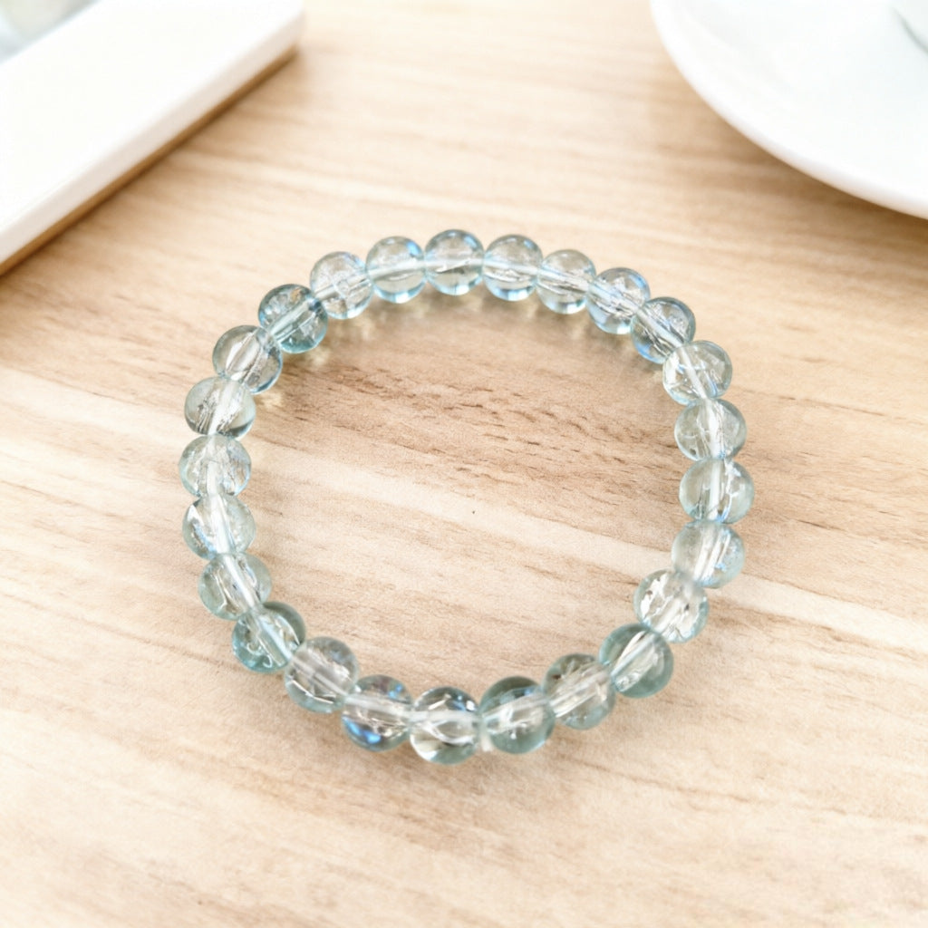 Female Two-color Transparent Micro Glass Bead Jade Broken Glazed Live Bracelet