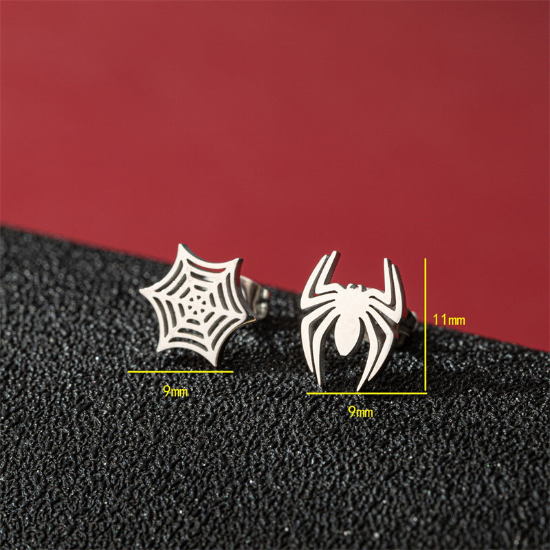 Asymmetric Niche Temperament Stainless Steel Halloween Earrings