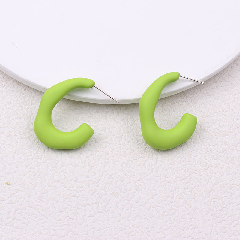 Crescent Circle Design Shaped High-grade Ear Earrings