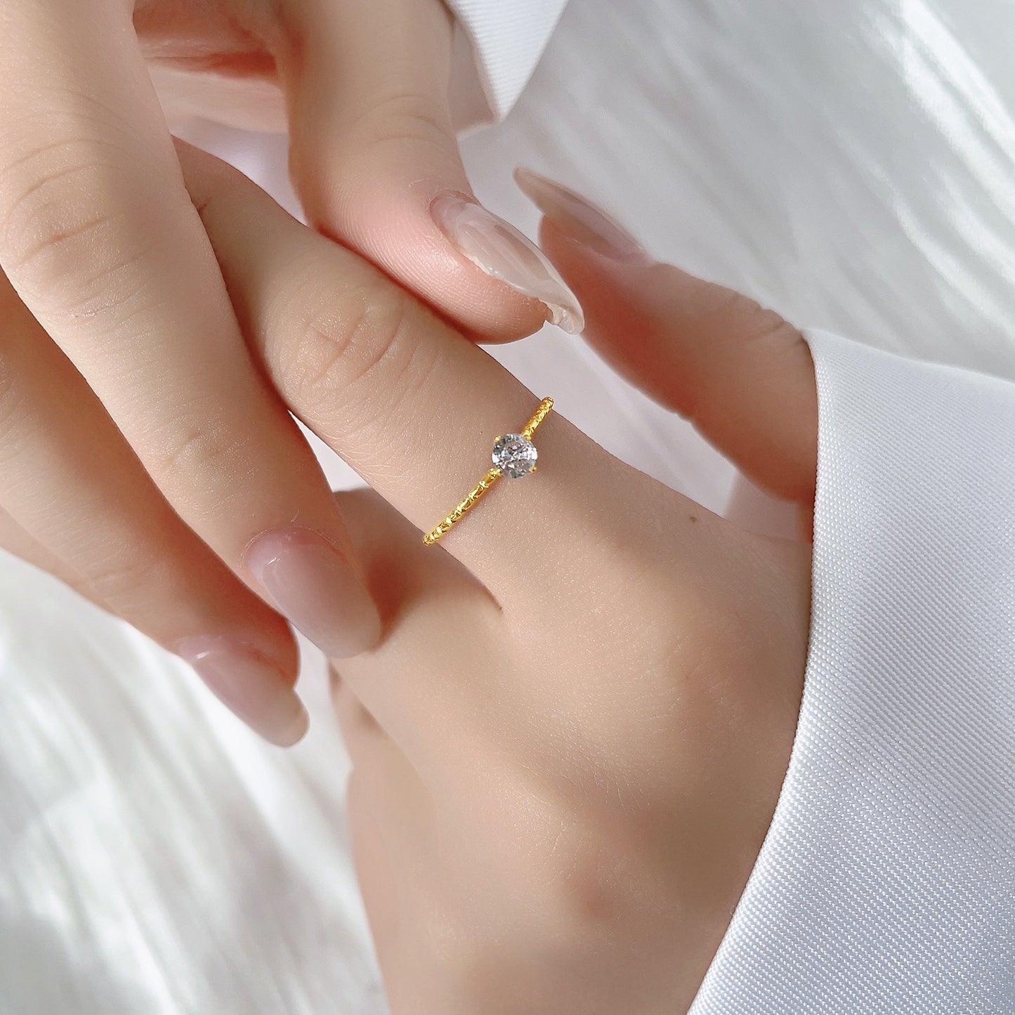 Women's Korean Light Luxury Mini Small Diamond Rings