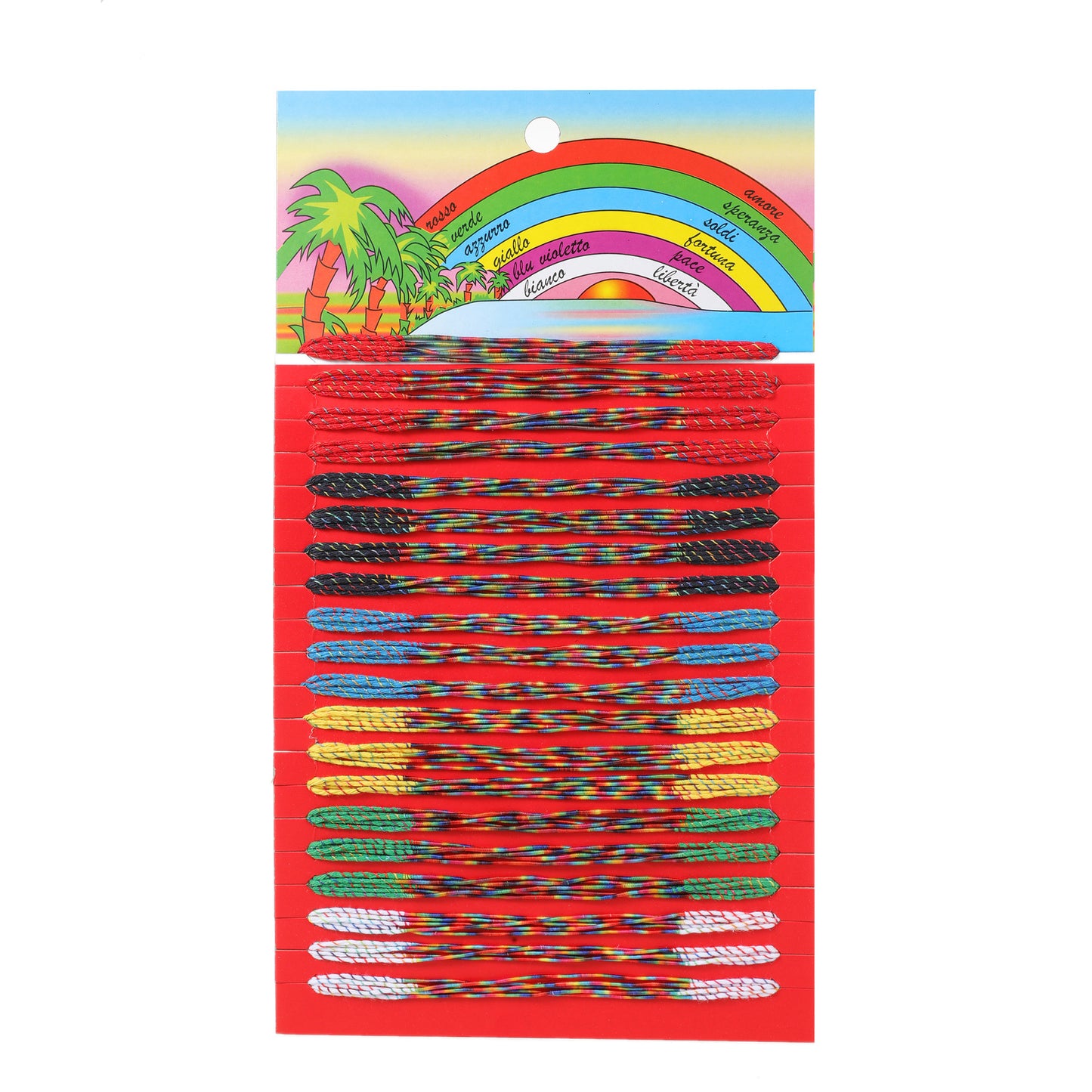 Stripe Ethnic Style Woven Rainbow Color Friendship Lucky Wrist String Bracelets